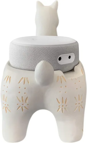 Vista 4 de Dekodots - Soporte de mesa para altavoz inteligente (Llama) – Soporte decorativo para Amazon Echo Dot o Google Home Mini – Diseño portátil, sin