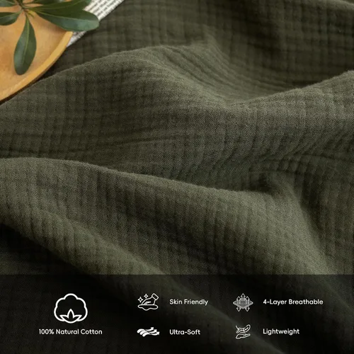 Vista 59 de FOSSA Manta de Muselina con Flecos - Gasa de Algodón 100% de 4 Capas Súper Suave y Transpirable - Manta Decorativa Ligera y Refrescante para Cama