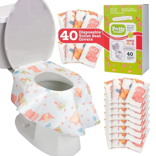 Vista 14 de Cubiertas de asiento de inodoro desechables XL de Potty Shields, paquetes individuales, 6, Original