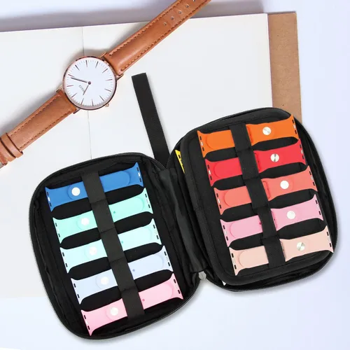 Vista 6 de PACMAXI Funda de transporte de almacenamiento para 20 correas de reloj, compatible con relojes, soporte de correa de reloj expandible, almacena 20