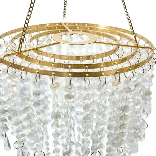 Vista 7 de Candelabros brillantes con cuentas iridiscentes de 8.6 pulgadas de diámetro para centro de mesa de boda, sala de estar, dormitorio, evento, fiesta