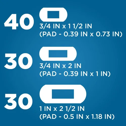Vista 7 de Amazon Basic Care Vendas adhesivas impermeables transparentes, suministros de primeros auxilios y cuidado de heridas, tamaños surtidos, 100