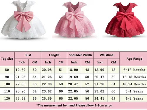 Vista 6 de NNJXD Baby Girl Princess Dress Bowknot Sequins Dresses