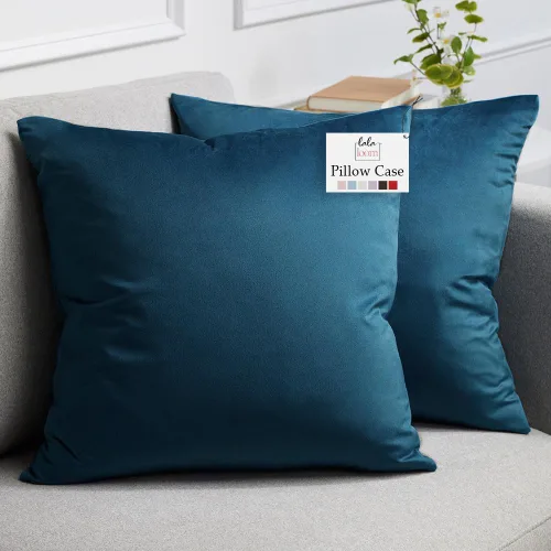 Vista 20 de lalaLOOM Fundas de almohada de terciopelo, juego de 2 almohadas cuadradas decorativas para el hogar, fundas suaves de acento, fundas de almohada