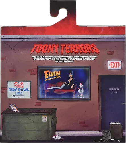 Vista 2 de NECA - Juego de figuras de acción de Elvira on Couch (Toony Terrors) de 6 pulgadas en caja
