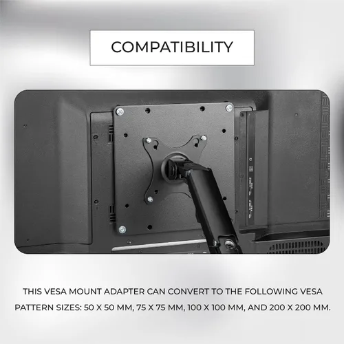 Vista 2 de HumanCentric Placa Adaptadora de Montaje VESA para Soportes de TV, Placa de Conversión VESA para Televisores Planos y Curvos, Convierta 50x50, 75x75