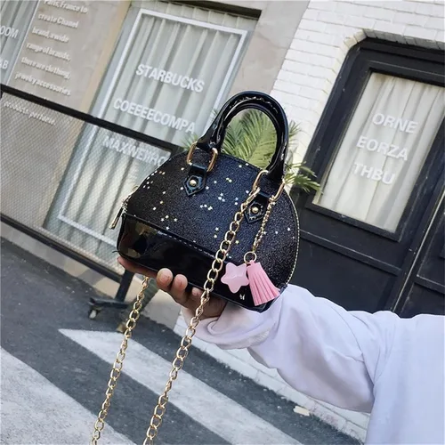 Vista 6 de Bolsos de princesa para niñas pequeñas, bolsa cruzada, cartera con forma de concha, bolsos para niños pequeños