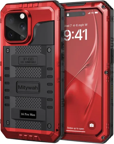 Vista 60 de Mitywah Funda impermeable para iPhone 7/iPhone 8 / iPhone SE 2020, funda de metal resistente de grado militar, protección de cuerpo completo