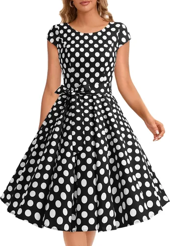 Vista 100 de Dressystar - Vestidos clásicos de fiesta con mangas casquillo, estilo Rockabilly y retro de la década de 1950