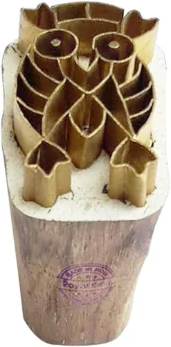 Vista 18 de Royal Kraft Sellos de madera de latón de hoja para impresión de bloques en arcilla, cerámica, tela Btag001