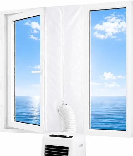Vista 8 de Gruntbear Sello universal de ventana de 118.1 in para aire acondicionado portátil, sello de ventana de CA portátil de 118 pulgadas con cremallera