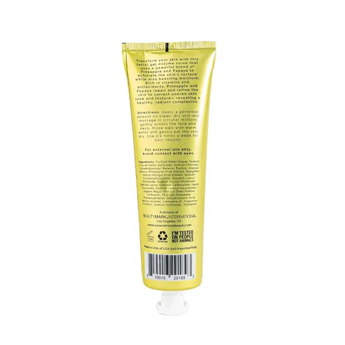 Vista 3 de sun + moon Exfoliante facial con enzima de papaya, gel exfoliante hidratante rejuvenecedor antioxidante con piña y mango, todo tipo de piel, 5.1