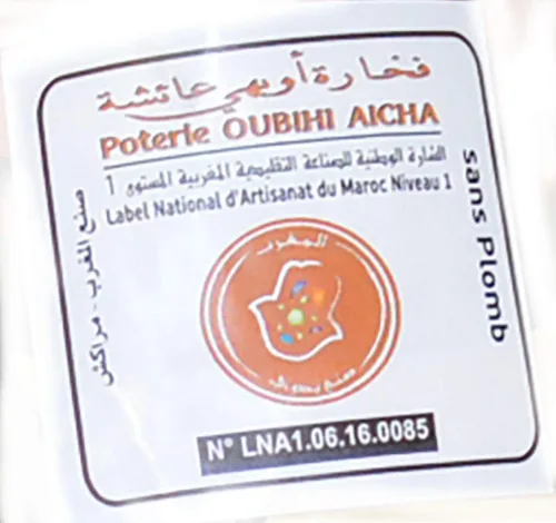 Vista 5 de Tagine marroquí de cocina sin plomo esmaltado XL de 13 pulgadas de diámetro auténtica comida