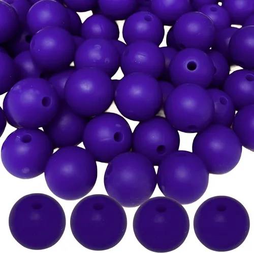 Vista 44 de Abalorios de silicona, 120 piezas de 6 mm abalorios redondos de silicona para hacer llaveros, pulseras, collares, aretes, joyas, manualidades DIY