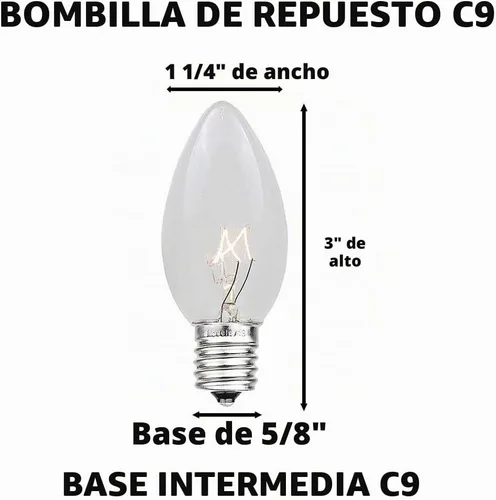Vista 6 de Novelty Lights Paquete de 25 bombillas de repuesto de cerámica C9 para Multi