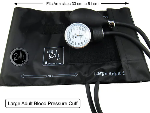 Vista 2 de Tensiómetro aneroide manual para presión arterial de pulsera EMI LARGE con funda, 1