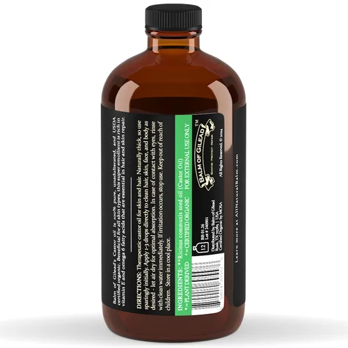 Vista 9 de Aceite de Ricino Orgánico BALM OF GILEAD para Hidratación de la Piel - Terapéutico Prensado en Frío, Certificado USDA 100% Puro, Botella de Vidrio