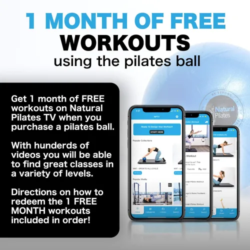 Vista 5 de Natural Pilates Pelota Pelota de ejercicio pequeña Pelota de pilates de 9 pulgadas para fuerza del núcleo y estabilidad de la espalda Pelota