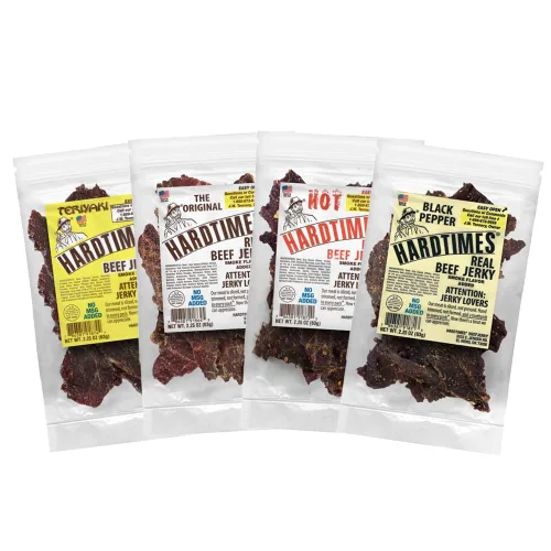 Vista 11 de Hardtimes Carne Seca Artesanal de Vaca - Sabor a Pimienta Negra - Paquete de 3 bolsas de 2.25 oz