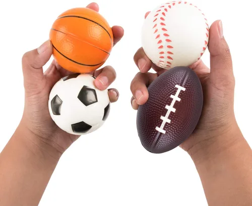Vista 3 de Super Z Outlet Mini pelotas deportivas de espuma para niños y adultos, mini béisbol, fútbol, baloncesto, fútbol, estrés, decoración de fiesta