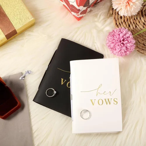 Vista 4 de 2 libros de votos de boda, para él y para ella, cuaderno de votos para boda, diario de votos de boda, libro oficial, 5.9 x 3.9 pulgadas, despedida