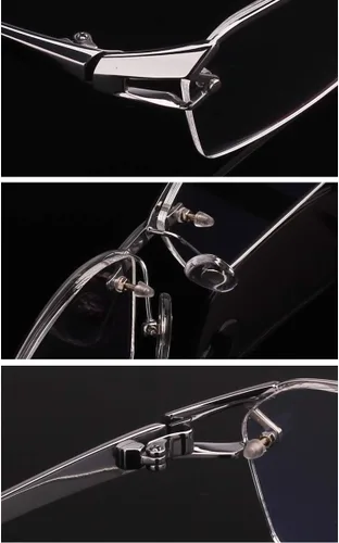 Vista 3 de Agstum - Gafas de titanio de lujo con montura de lentes transparentes