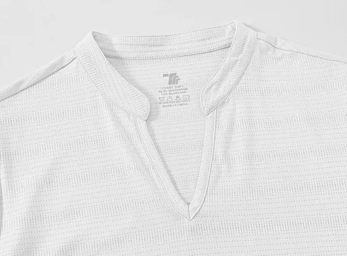 Vista 4 de BASUDAM Polo de golf para mujer, cuello en V, manga corta, sin cuello, camisetas de tenis para correr, secado rápido
