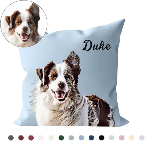 Vista 8 de Funda de almohada con foto personalizada, funda de almohada personalizada de gatos y perros, fundas de cojín impresas de dos caras de 14 x 20