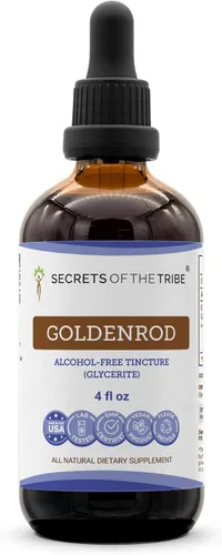 Vista 7 de Secrets of the Tribe Tintura de vara de oro Extracto líquido sin alcohol, vara de oro (Solidago spp.) Hierba seca (2 onzas líquidas)