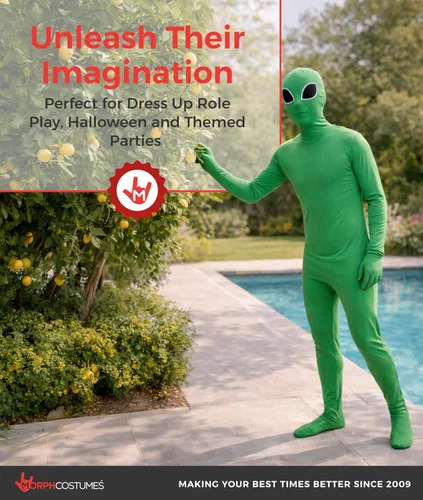 Vista 6 de Morphsuits Disfraz de alienígena verde para niños, disfraz de Halloween