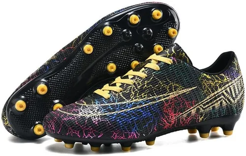 Vista 6 de DHOVOR Botines de fútbol para hombre y mujer, antideslizantes, para atletismo, botas de fútbol juveniles, unisex, ligeras, para exteriores