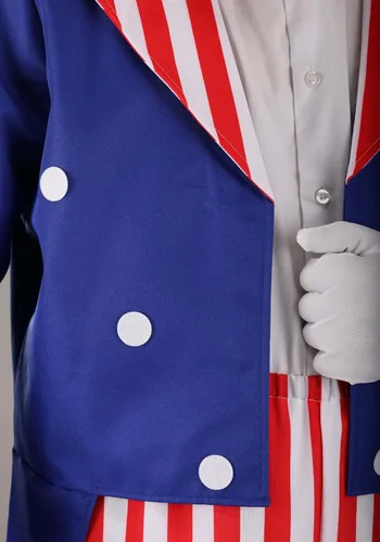 Vista 4 de Disfraz de tío Sam de lujo de talla grande para hombre