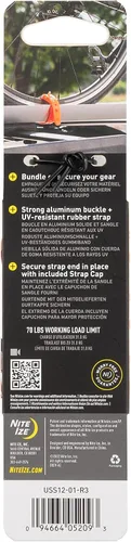 Vista 7 de Nite IZE, Inc. USS12-01-R3 Nite IZE GearPro Correa de Utilidad para Asegurar Lonas, Mangueras, Esquís, Madera, Límite de Carga de 70 lb, 12 Negro