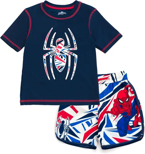 Vista 19 de Marvel Conjunto de 2 piezas de traje de baño y traje de baño para niños Hombre Araña Azul