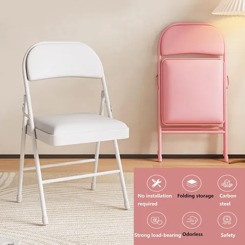 Vista 3 de Folding Chairs with Padded Seats - Portable Stackable Commercial Seating for Indoor and Outdoor Events, Weddings, Offices, Kitchens, and Dining