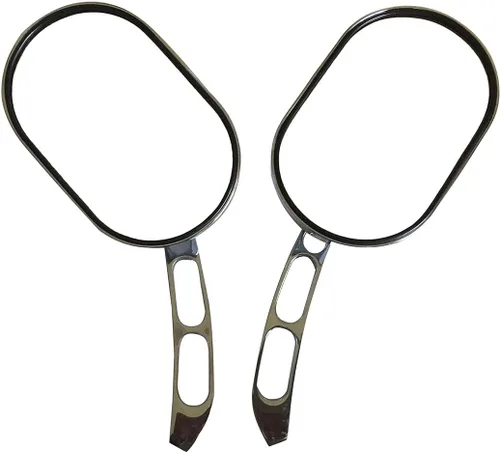 Vista 2 de 1 par de espejos cromados Magnum con cabeza ovalada para motocicleta, compatibles con Harley-Davidson Heritage Softail Classic FLSTC 2001