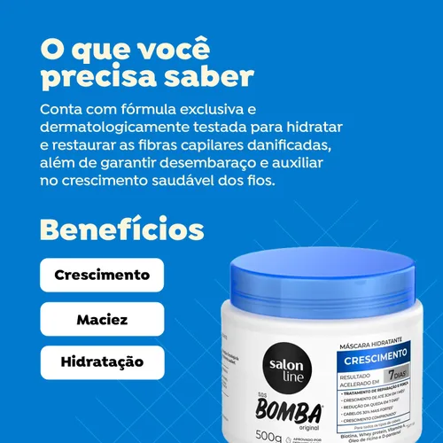 Vista 2 de Salon Line Acondicionador Capilar - SOS Bomba (Original) - 17.64 oz - Mascarilla Hidratante