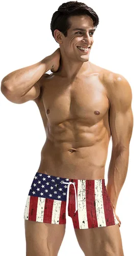 Vista 20 de COOFANDY Trajes de baño para hombre Slip de natación sexy Traje de baño de pierna cuadrada Traje de baño Short de natación Traje de baño con 4