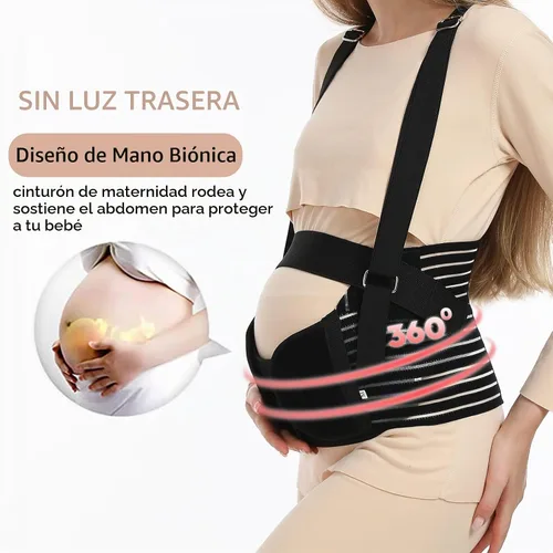 Vista 6 de Bandas para el Vientre para Mujeres Embarazadas - Cinturón de Maternidad Apoyo para el Embarazo - Faja Abdominal Transpirable, Soporte Lumbar Negro