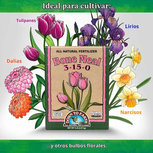 Vista 3 de Down To Earth All Natural Fertilizers Harina de huesos orgánica - 3-15-0, 5