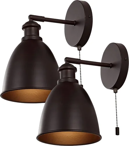 Vista 12 de JONATHAN Y JYL9911A-SET2 - Juego de 2 apliques de pared LED de latón dorado de 6.5 pulgadas para dormitorio, lámpara de pared industrial cableada