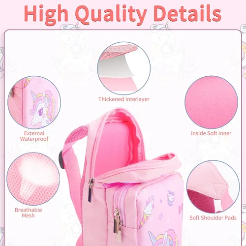 Vista 2 de GLDRAM Travel Crossbody Bag Compatible with Nintendo SwitchOLEDLite, Cute Portable Carrying Case Storage Bag for Unicorn, Thickened Shoulder Bag