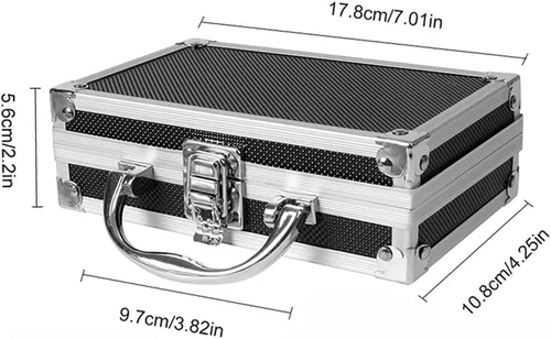 Vista 2 de Estuche de transporte de aluminio - Mini maletín de espuma de aluminio Caja de herramientas - Estuche de herramientas portátil
