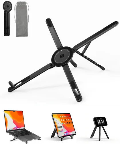 Vista 7 de Viozon Soporte portátil para computadora portátil, elevador plegable y ajustable para computadora con soporte magnético para teléfono, soporte