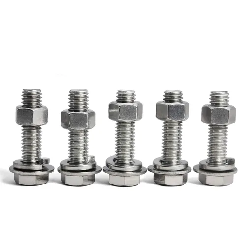 Vista 5 de Tornillos y tuercas de cabeza hexagonal de 1/4-20 x 1-1/4 pulgadas, tornillos, tuercas, arandelas de bloqueo plano, perno de cabeza hexagonal