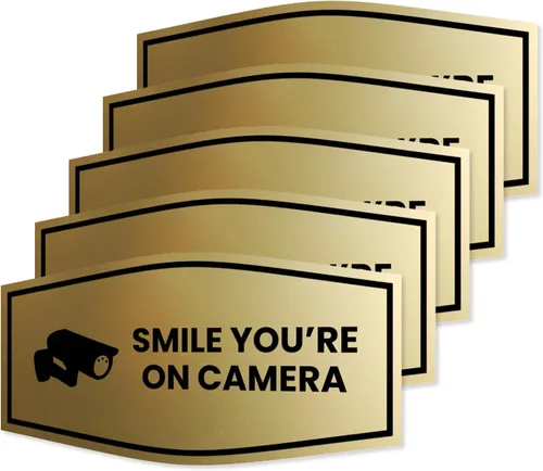 Vista 103 de Fancy Smile You're On Camera Letrero (negro) - Mediano (1 unidad)
