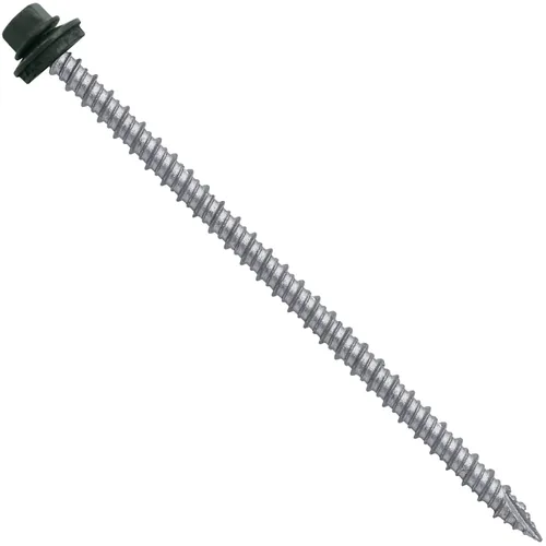Vista 383 de Tornillos para techos de metal gris ABC 10 x 1 - Cabezal hexagonal - Arandela EPDM - Arandela de arranque automático/roscado - 1 bolsa - 250