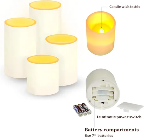 Vista 3 de Cozeyat Velas LED de decoración de Navidad, 4 unidades, diseño de Papá Noel, velas de té votivas sin llama, velas votivas que funcionan