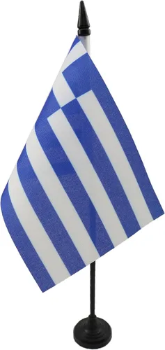 Vista 114 de AZ FLAG Aland Table Flag 4x6 in 100D Polyester Plastic Base Indoor use Finnish 15x10 cm desk flag stitched finish with reinforced edges with