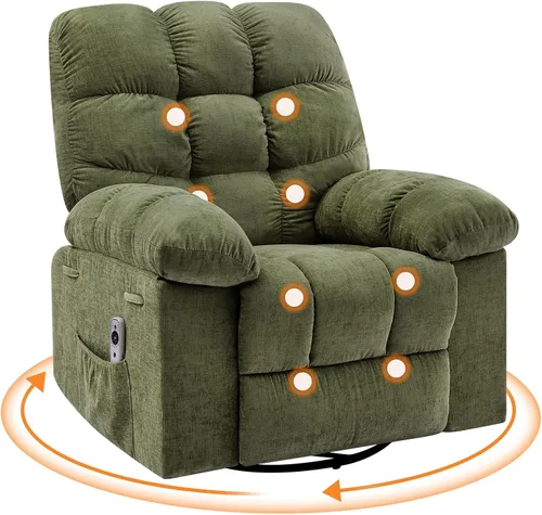 Vista 16 de Garvee Silla reclinable mecedora de 21.4 pulgadas, para sala de estar y Verde-1